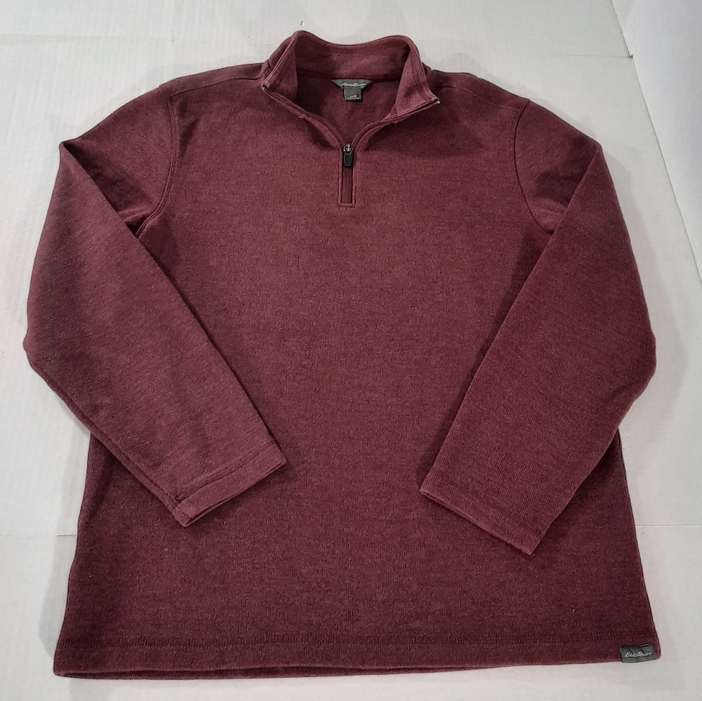 Eddie Bauer 1/4 Zip Knit Sweater Logo